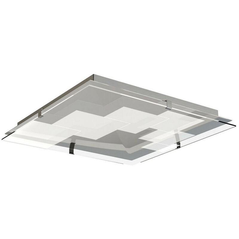 Inspired Mantra Jersey Soffitto 20W led quadrato 3000K, 1800lm, cromo lucido/vetro bianco opale, 3 anni di garanzia