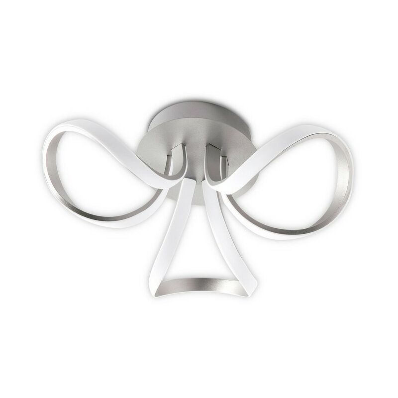 Image of Inspired Lighting - Inspired Mantra - Knot - Soffitto dimmerabile 48 cm rotondo 36W led 3 bracci ad anello 3000K, argento, acrilico satinato