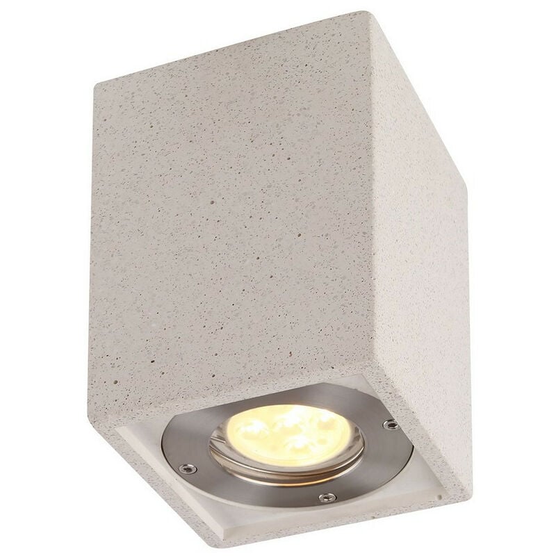 Image of Inspired Lighting - Inspired Mantra Levi Faretto rettangolare, 1 x GU10 (max 12 w), IP65, cemento bianco, 2 anni di garanzia