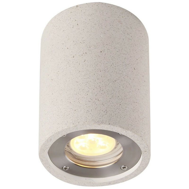 Image of Inspired Lighting - Inspired Mantra Levi Faretto rotondo, 1 x GU10 (max 12 w), IP65, cemento bianco, 2 anni di garanzia