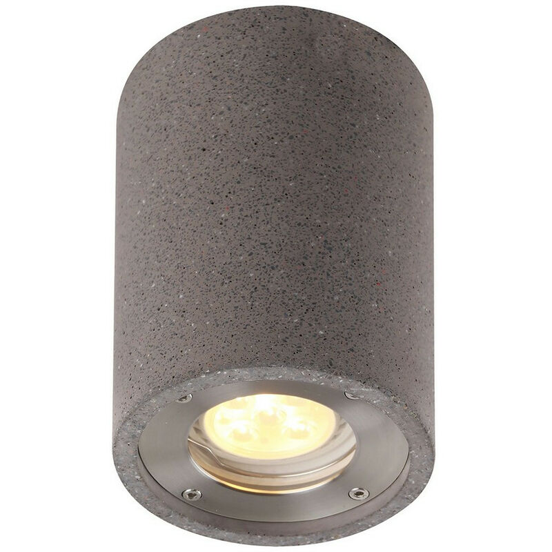 Image of Inspired Lighting - Inspired Mantra Levi Faretto rotondo, 1 x GU10 (max 12 w), IP65, cemento grigio, 2 anni di garanzia