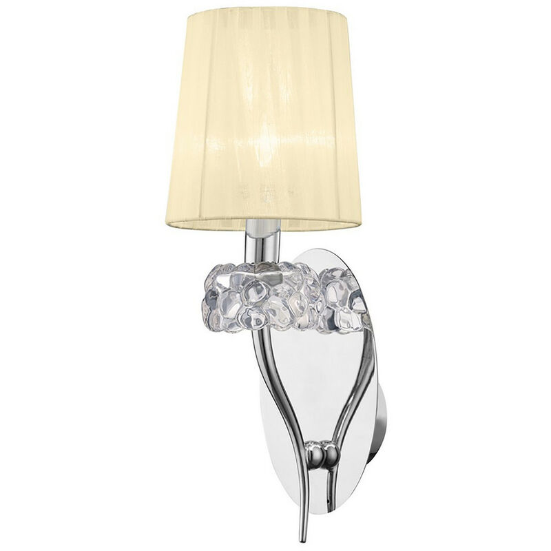 Image of Inspired Mantra Loewe Lampada da parete Loewe Switched 1 luce E14, cromo lucido con paralume crema