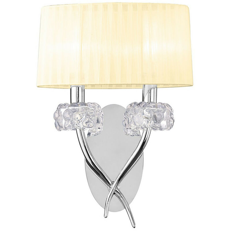 Image of Inspired Mantra Loewe Lampada da parete Loewe Switched 2 luci E14, cromo lucido con paralume crema