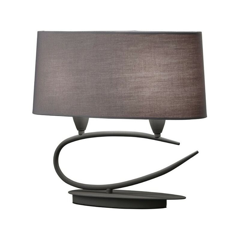 Image of Inspired Lighting - Inspired Mantra - Lua ag - Lampada da tavolo 2 luci E27, grigio cenere con sfumature grigio cenere