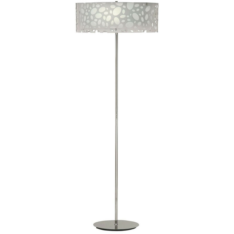 Image of Inspired Lighting - Inspired Mantra Lupin Lampada da terra 4 luci E27, bianco lucido/acrilico bianco/cromo lucido, lampade cfl incluse