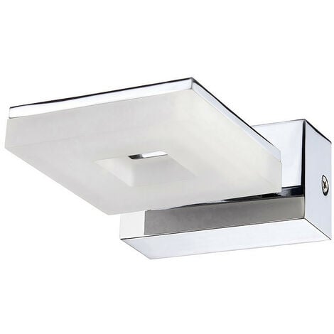 Inspired Mantra Marc Wall Lamp 1 Light 5W LED 3000K IP44, 450lm, Polished Chrome/Frosted Acrylic, 3yrs Warranty