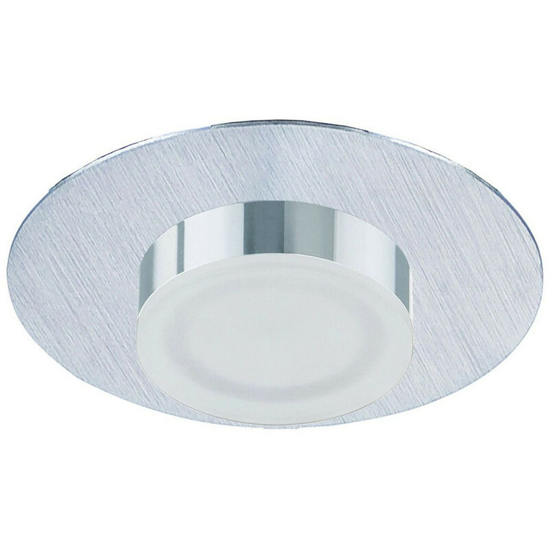 Diyas - Inspired Mantra Marcel Faretto da incasso 4W led rotondo 3000K IP44, 360lm, alluminio satinato/acrilico satinato/cromo, foro: 70mm, driver