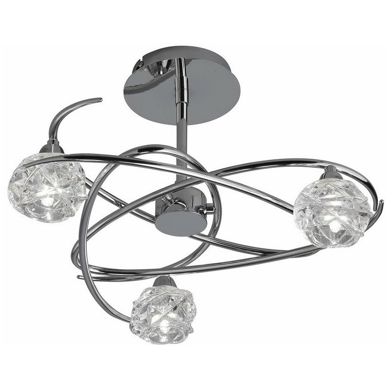 Inspired Mantra - Maremagnum - Soffitto Semi Flush 3 Luci G9, Cromo Lucido