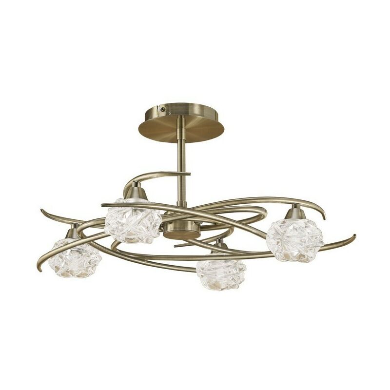 Inspired Mantra - Maremagnum - Soffitto Semi Flush 4 Luci G9, Ottone Antico