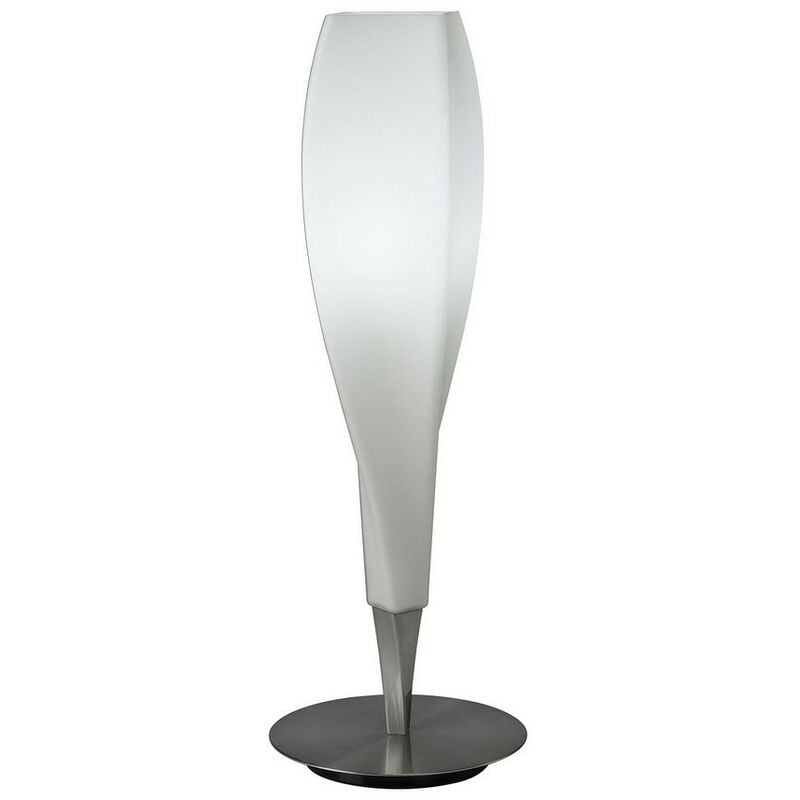 Image of Inspired Lighting - Inspired Mantra Neo Lampada da Tavolo 1 Luce E27, Nichel Satinato/Vetro Bianco Satinato
