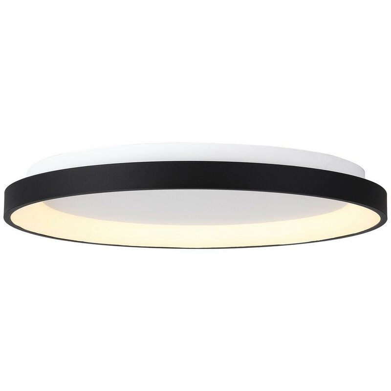 Inspired Lighting - Inspired Mantra Niseko Ring Ceiling 90cm 78W led, 3000K, 6200lm, Noir, 3 ans de garantie