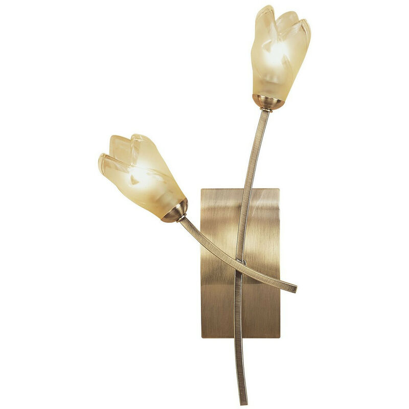 Image of Inspired Lighting - Inspired Mantra Pietra Lampada da Parete Accesa 2 Luci G9, Ottone Anticato