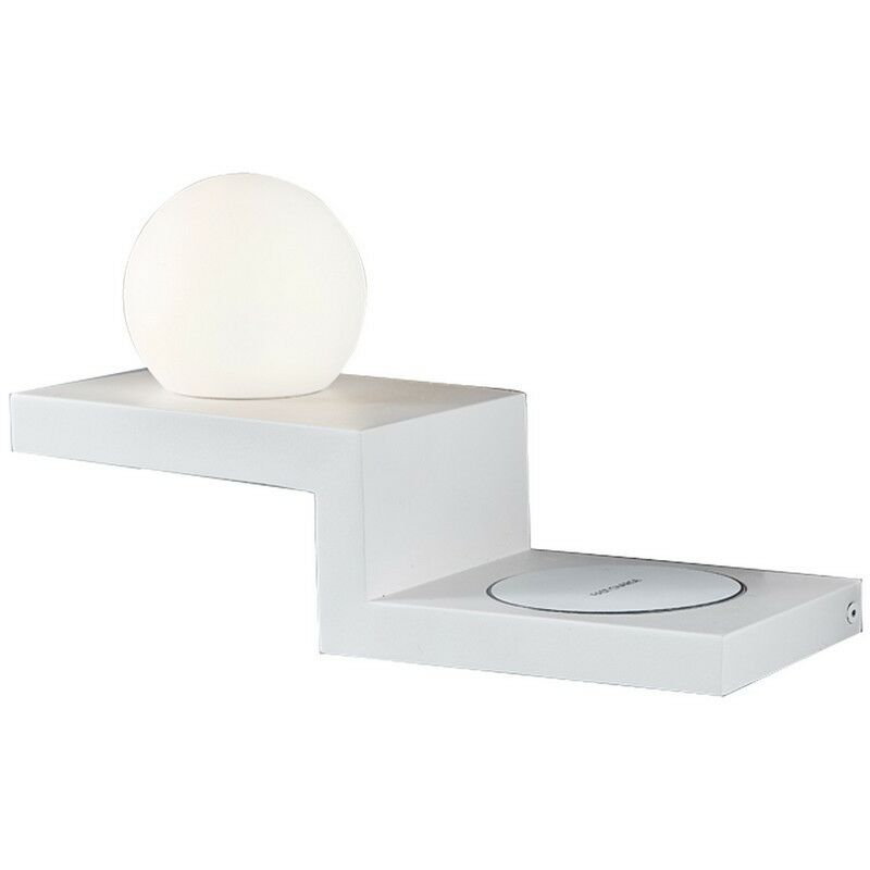 Image of Inspired Lighting - Inspired Mantra - Zanzibar - Lampada da parete con interruttore a globo con caricatore a induzione per cellulare, led 6W, 3000K,