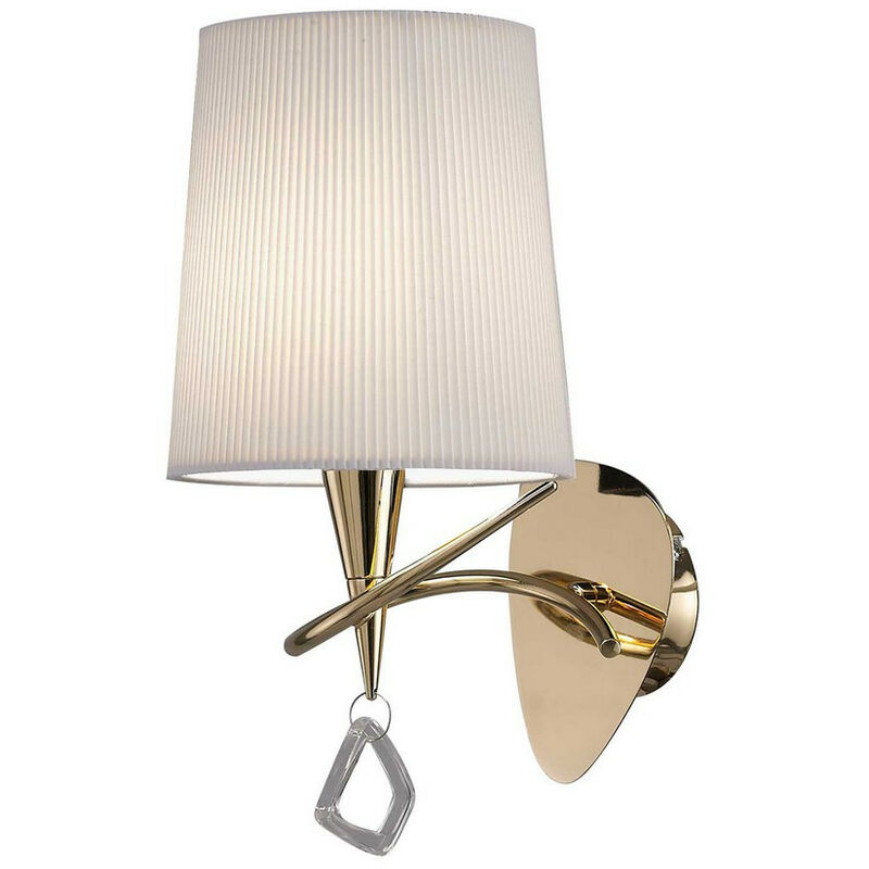 Image of Inspired Lighting - Inspired Mara Lampada da parete Switched E14, paralume bianco avorio oro francese