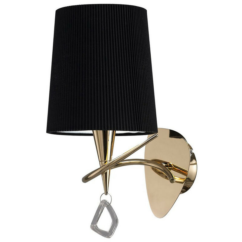 Image of Inspired Lighting - Inspired Mara Lampada da parete Switched E14, paralume nero oro francese