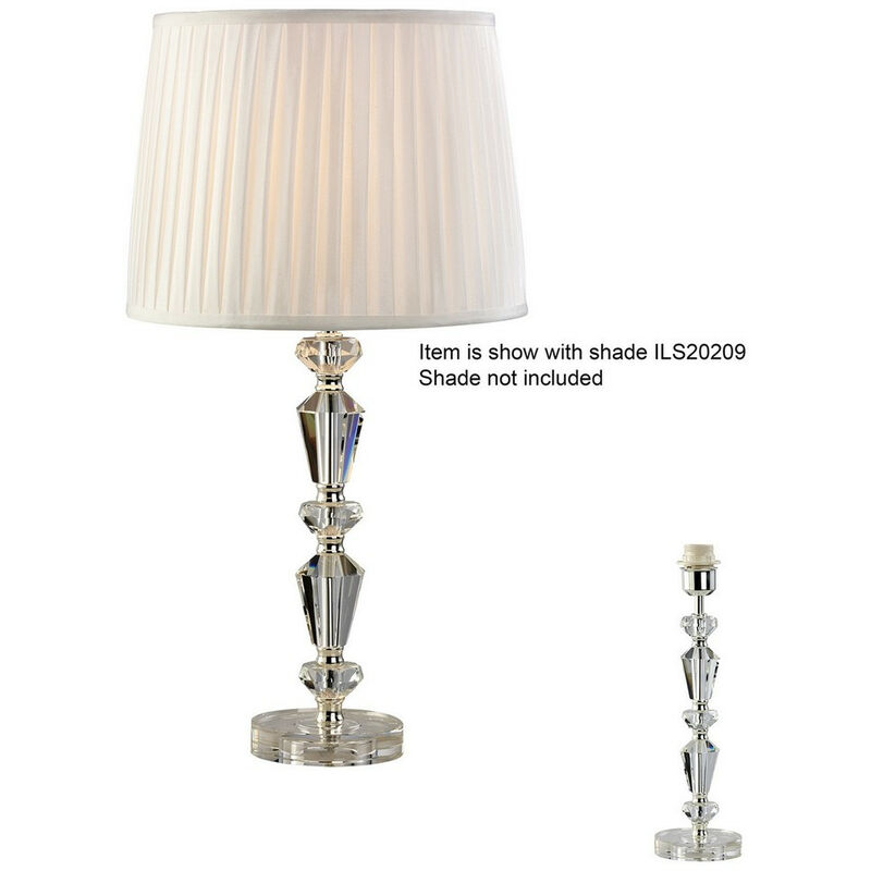 Inspired Lighting - Inspired Renee Lampe de Table en Cristal sans abat-jour E27 Finition Argent