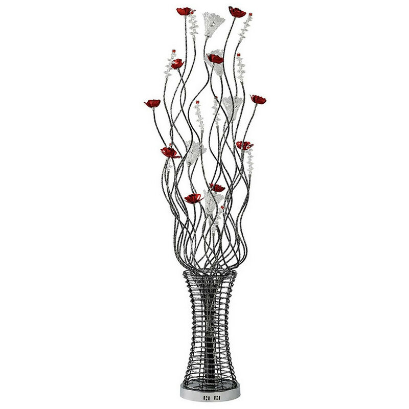 Inspired Lighting - Inspired Rouge Aluminium Rouge Lampadaire 7 Lumières G4 Noir/Rouge/Chrome/Cristal, non Compatible led/cfl