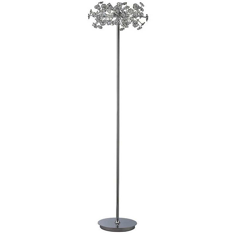 Inspired Savanna Lampada da Terra 3 Luci G9 Cromo Lucido/Cristallo, non Compatibile led/cfl