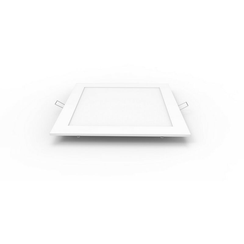 Image of Inspired Techtouch - Intego r Ecovision - Faretto da incasso quadrato 8 pollici 18W bianco puro 6400K, 1500lm, cornice bianca, driver Inc.
