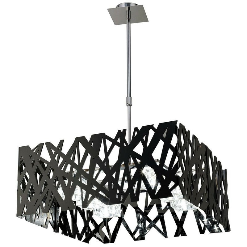 Inspired Lighting - Inspired Tokio Telescopico quadrato 6 luci G9, nero lucido/cromo lucido