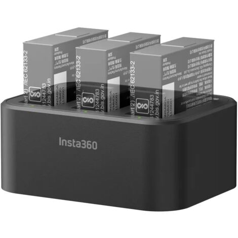 Insta360 Hub de Carga rápida, hasta 3 baterías simultáneamente, Compatible con Ace, Ace Pro, Ace Pro 2, Negro