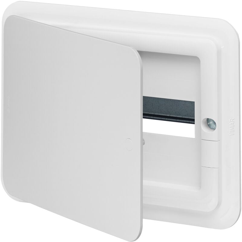 Vimar - Tableau électrique encastré esthétique 12M complet avec rail din blanc fumé V53112