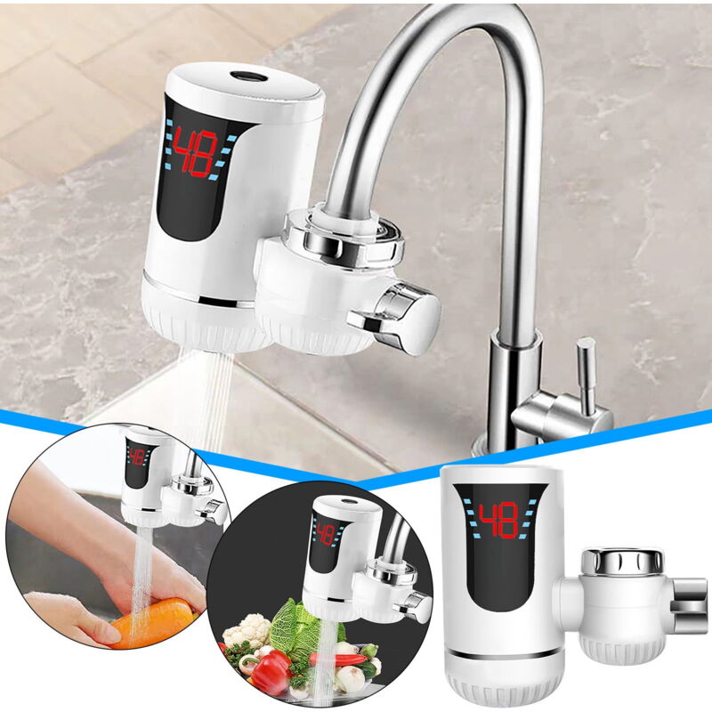 Feiyue - Installation - Robinet d'eau chaude électrique de cuisine, eau chaude et froide, chauffage rapide en trois secondes, robinet connecté