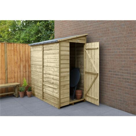 INSTALLED 6ft x 3ft Pressure Treated Overlap Wooden Pent Shed (1.8m x 1.1m) - Modular - INCLUDES INSTALLATION (CORE)