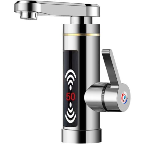 Instant Electric Water Heater Hot Water Faucet for Bathroom Kitchen Fast Heating 360° Rotatable Faucet with LED Digital Display