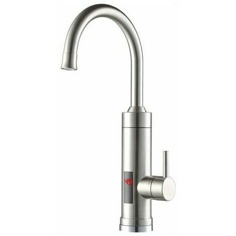 Instant Hot Water Faucet, 220V 3000W Stainless Steel Instant Electric Faucet with LED Digital Display for Kitchen Bathroom Bedroom