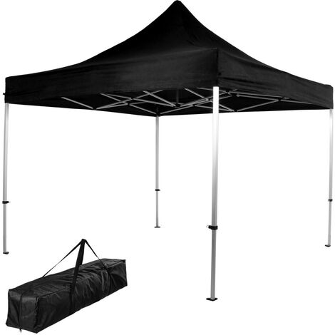 INSTENT Faltpavillon "PRO" schwarz, 3x3m, ohne Seitenteile