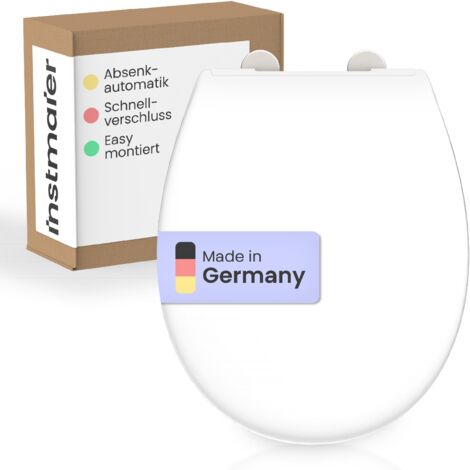 INSTMAIER WC-Sitz aus Duroplast mit Absenkautomatik und Schnellverschluss Toilettendeckel Uni Klodeckel Einfarbig 5031019