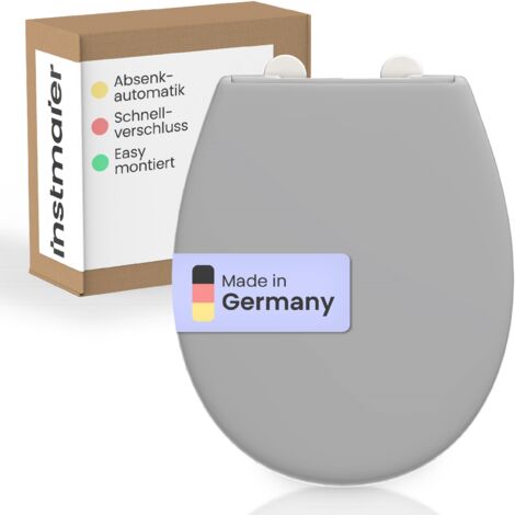 INSTMAIER WC-Sitz aus Duroplast mit Absenkautomatik und Schnellverschluss Toilettendeckel Uni Klodeckel Einfarbig 5031029