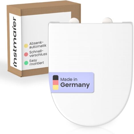 INSTMAIER WC-Sitz aus Duroplast mit Absenkautomatik und Schnellverschluss Toilettendeckel Uni Klodeckel Einfarbig 5041019