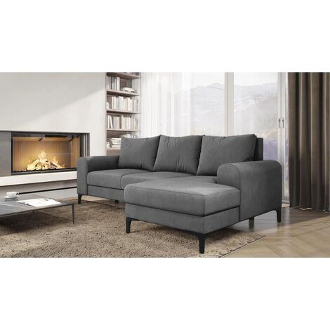 Instra Right Hand Facing Fabric Corner Sofa Bed - Grey