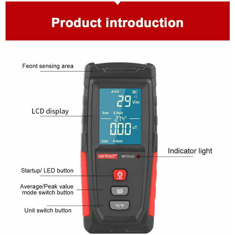 KZQ - Instrument de mesure des ondes électromagnétiques avec double mesure du champ électromagnétique, idéal pour surveiller le rayonnement des