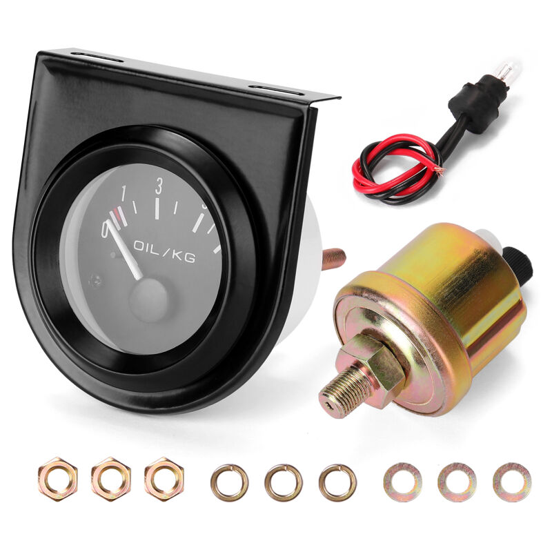 Lifcausal - Instrument de pression d'huile automobile 52 mm Jauge de pression d'huile automobile Remontage 0 7 kg Jauge de pression d'huile avec