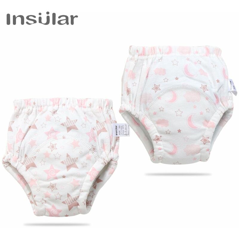 

Insular 2 piezas pantalones de entrenamiento ropa interior 6 capas de algodon transpirable ropa interior de entrenamiento para ninos pequenos,Luna