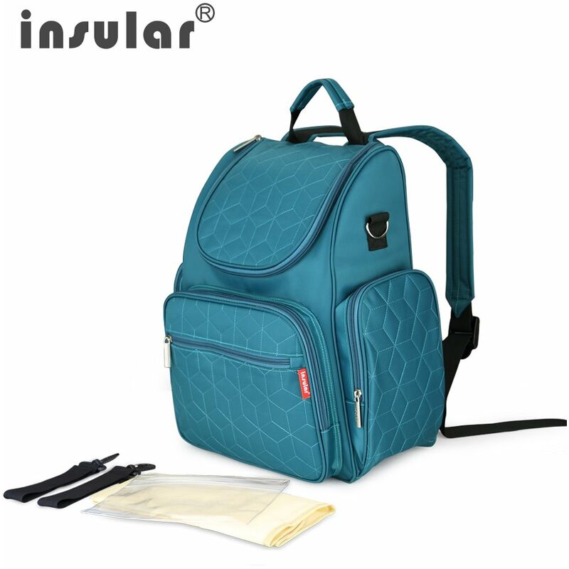

Insular Mommy Bag Mochila Impermeable de gran capacidad Bolsas de bebe Bolsa de panales con cambiador Cochecito Bolsa de almacenamiento con correa