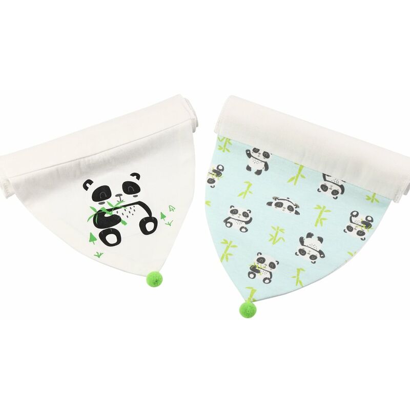 

Paquete de 2 babero para bebe, pano absorbente de sudor, triangulo de algodon, suave bandana de dibujos animados, baberos para baberos para la vida