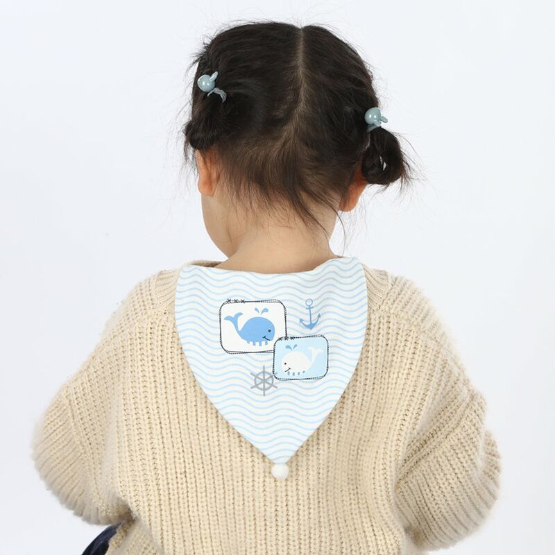 

Paquete de 2 babero para bebe, pano absorbente de sudor, triangulo de algodon, suave bandana de dibujos animados, baberos para baberos para la vida