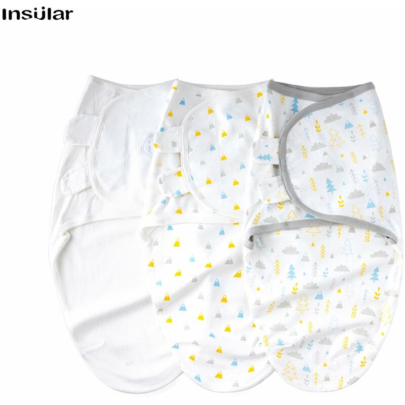 

SU3007 3PCS Baby Swaddle Wrap Manta Manta de dormir infantil de algodon suave con lindo patron de bosque para bebes recien nacidos Ninos