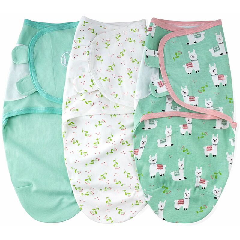 

SU3007 3PCS Baby Swaddle Wrap Manta Manta de dormir infantil de algodon suave con lindo patron de oveja para bebes recien nacidos Ninos Ninas,Oveja,
