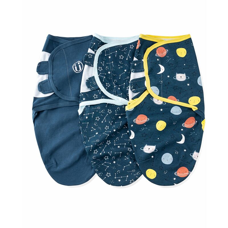 

SU3007 3PCS Baby Swaddle Wrap Manta Manta de dormir infantil de algodon suave con lindo patron Space Planet para bebes recien nacidos Ninos