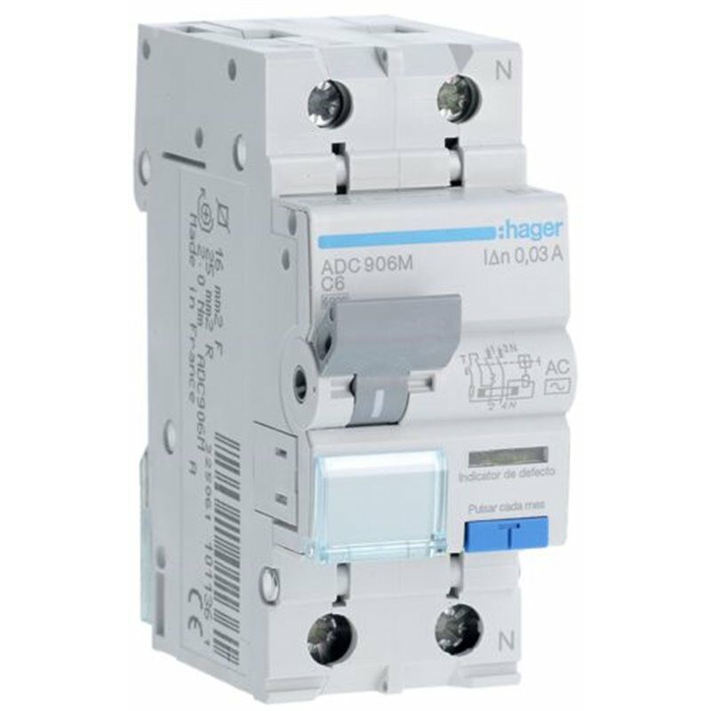 

Interruptor automatico diferencial 1P+N 20A 30mA terciario ADC920M - Hager