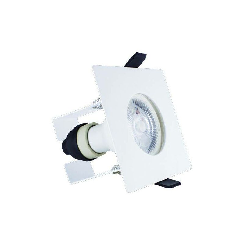 Integral - LED Fire Rated Static Downlight Recessed Spotlight Square GU10 Holder Bracket Matt White IP65