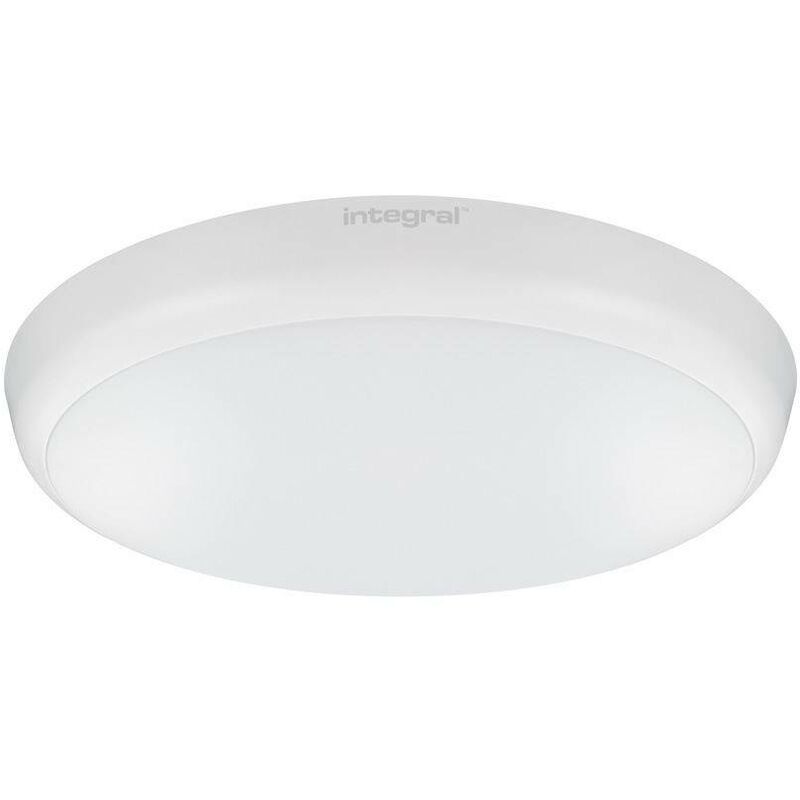 

Integral - Lámpara de techo / pared LED empotrable 12W 4000K 1056lm IK10 Emergencia 3hr Blanco Mate IP54