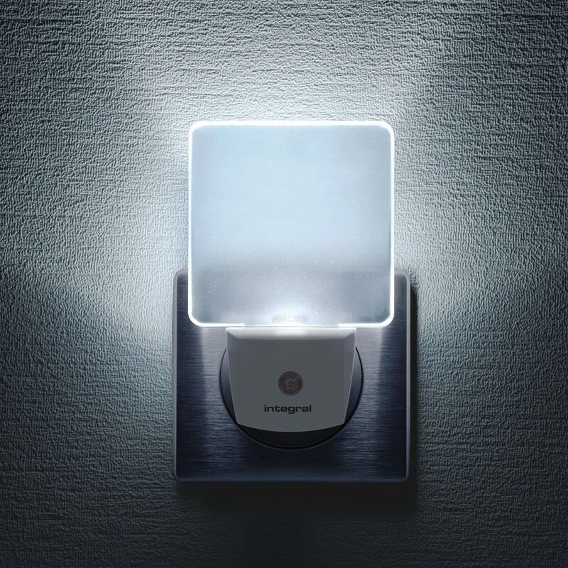 Image of Luci notturne a led, confezione da 2 luci, collegabili con sensore, illuminazione notturna con rilevatore di luce per corridoi, 0,6 w, bianche, lotto