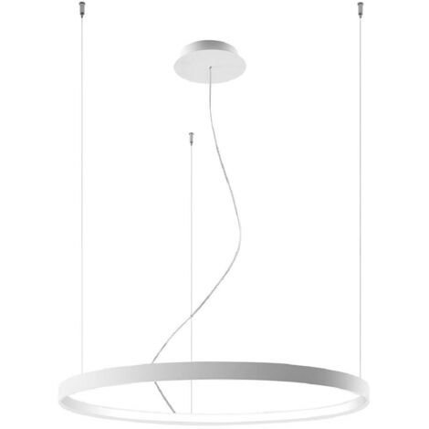 Integrated LED Circular Pendant Light White 78cm 3000K Integrierte LED-Kreispendelleuchte Weiß 78cm 3000K