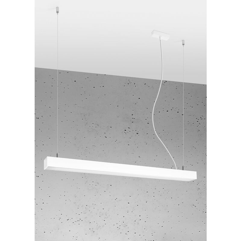 Image of Integrierte led 95cm Linear Straight Bar Pendelleuchte Weiß 4000K Lampada a sospensione lineare a barra diritta a led da 95 cm integrata bianca 4000K